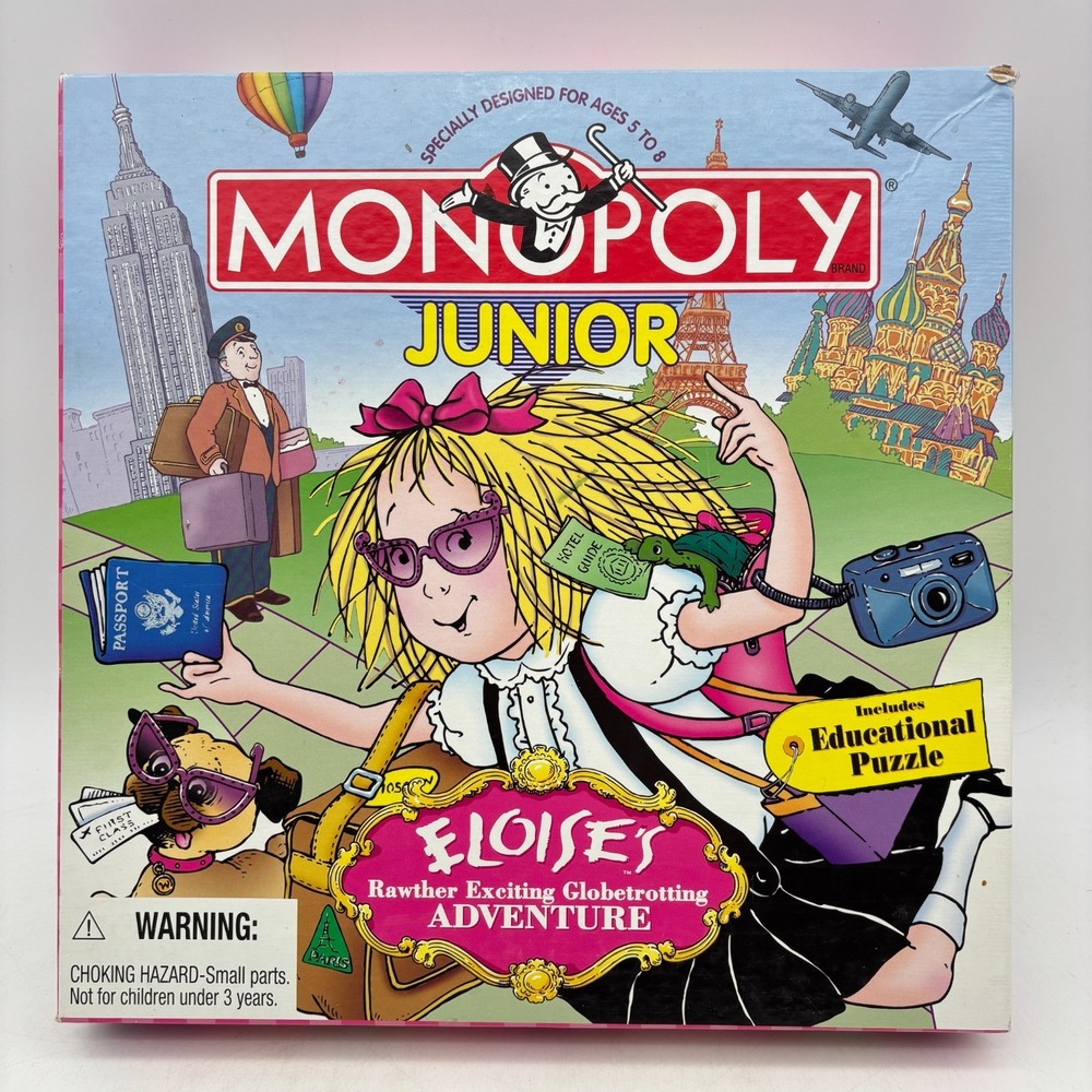 Monopoly Junior Eloise COMPLETE WITH PUZZLE USAopoly 2001 Kids Books Adventure